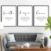 Faith Hope Love Bible Verse Wall Art Set of 3 Prints, Digital download, Downloadable, Scripture Quote Hebrews 11, Jeremiah 29, John 3 16, Living Room Christian Decor - Image 2